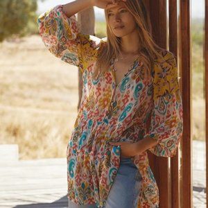 NWT Anthropologie Maureen Babydoll Tunic Blouse (Medium)